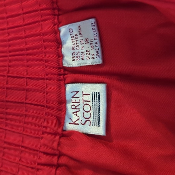 Vintage Karen Scott Pleated Midi Skirt - Red Delight - Picture 3 of 5